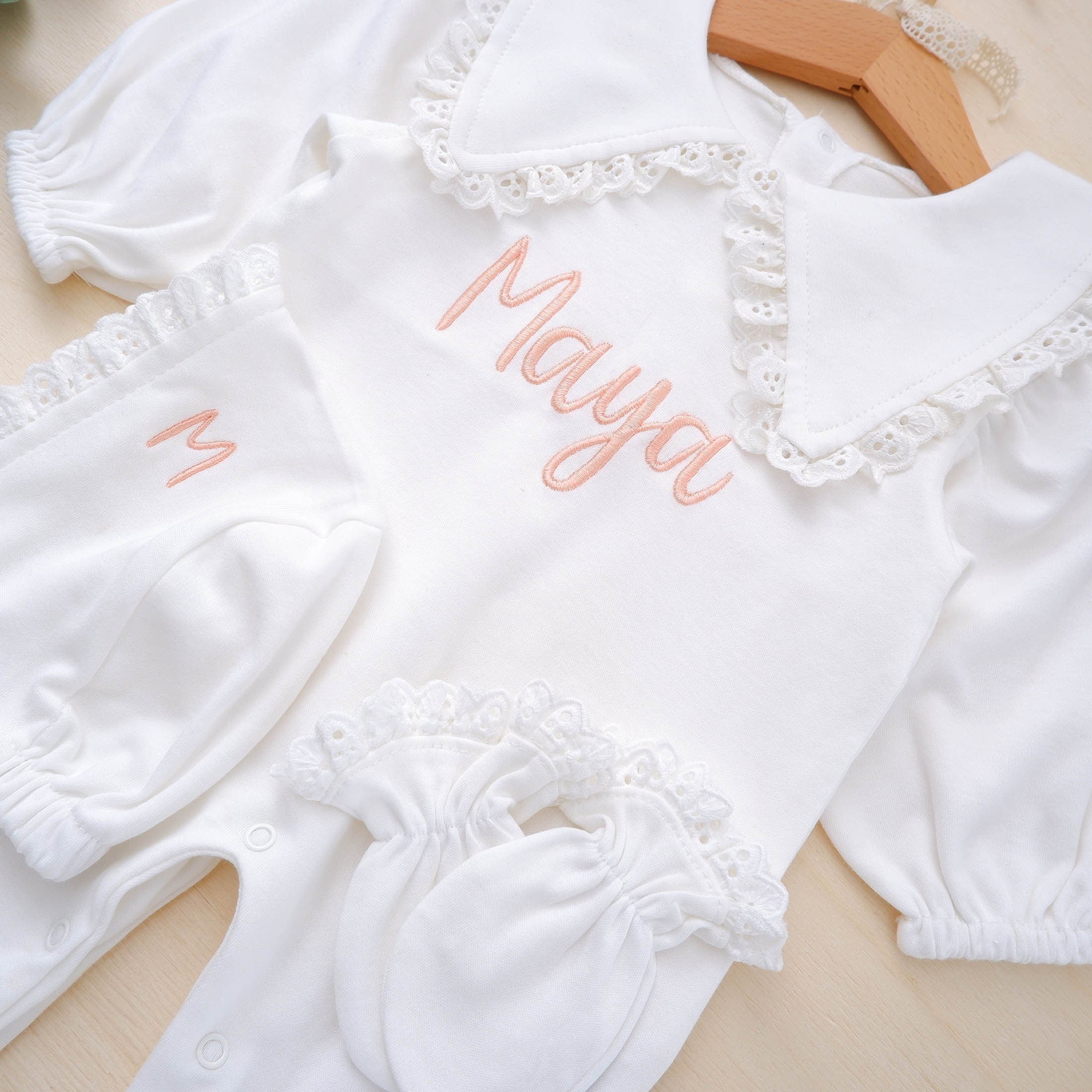 Personalised Newborn Outfit, Coming Home Outfit, Newborn Hospital Outfit, Special store Design Baby Clothes, Baby Girl Clothes, Eyelet Romper